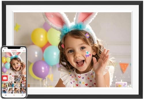 Frameo 10.1" WiFi Digital Picture Frame with 32GB Memory, 1280 x 800 IPS HD Touch Screen Electronic Photo Frame, Auto-Rotate, Slideshow, Wall Mountable, Share Photos/Video Remotely Anywhere