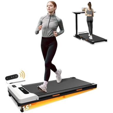 AIRHOT Walking Pad with Incline, 2 in 1 Under Desk Treadmill of Compact Space, 2.5HP Quiet Desk Treadmill with Remote Control & LED Display, Portable Treadmil for Home/Office, Installation-Free