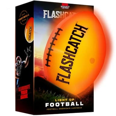 Light Up Football - Glow in the Dark Foot Ball - NO 6 - Outdoor Sports Birthday Gifts for Boys 8-15+ Year Old - Kids, Teenage Youth Gift Ideas Activity - Cool Boy Toys Stuff Ages 8 9 10 11 12 13 14 15