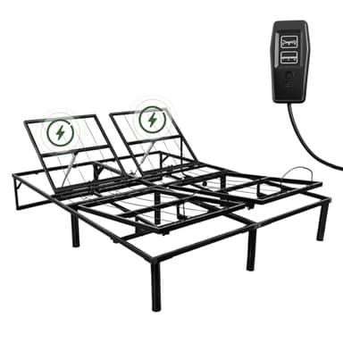 OCUhome Adjustable Base, Electric Bed Frame with Separate Head and Foot Incline, Adjustable Queen Bed Frame with Remote Control, Loads Up to 750lbs, 79 x 59 Inch