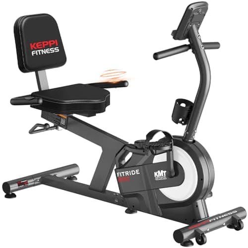 KeppiFitness Recumbent Exercise Bike with 8 Levels Magnetic Resistance for Cardio Workout for seniors at Home,380LB Weight Capacity Exercise Bike with Pulse Sensor,Digital Electronic Display, Recumbent Bike for Fitness Equipment