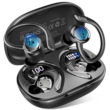 Wireless Earbuds, 2025 Bluetooth V5.4 Headphones Sport, Bluetooth Earbuds with 4 ENC Noise Cancelling Mics, 50H HD Stereo Bass Wireless Headphones, IP7, LED Display, USB-C Ear Bud for Workout/Running