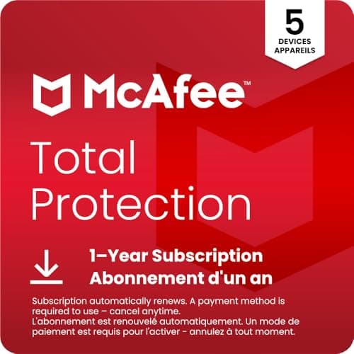 McAfee Total Protection 2025 Ready | 5 Device | Cybersecurity Software Includes Antivirus, Secure VPN, Password Manager, Dark Web Monitoring | Online Code
