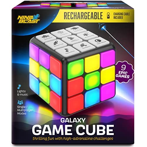 Ninja Blast Rechargeable Game Activity Cube - 9 Fun Brain & Memory Games - Space Themed - Electronic Toy for Kids 6-12