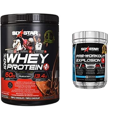 Whey Protein Powder + Pre Workout Powder | Six Star 100% Whey Protein Plus and Preworkout Explosion
