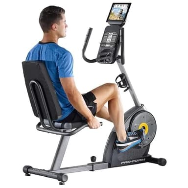 ProForm Cycle Trainer 400 RI Recumbent Bike with LCD Display and 16 Digital Resistance Levels for home on indoor stationary bike, 275 lbs Weight Capacity